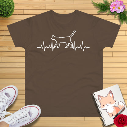 Herzschlag EKG Katze T-Shirt