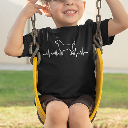 Herzschlag EKG Hund Kinder T-Shirt