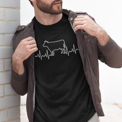 Herzschlag EKG Kuh T-Shirt