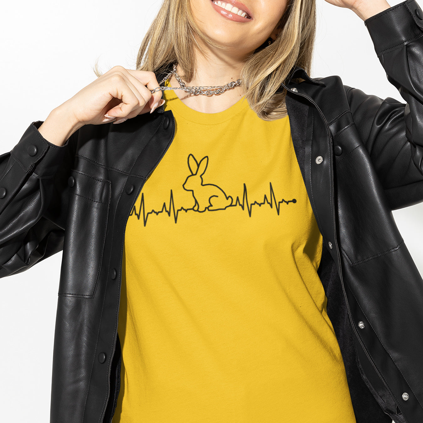 Herzschlag EKG Hase T-Shirt