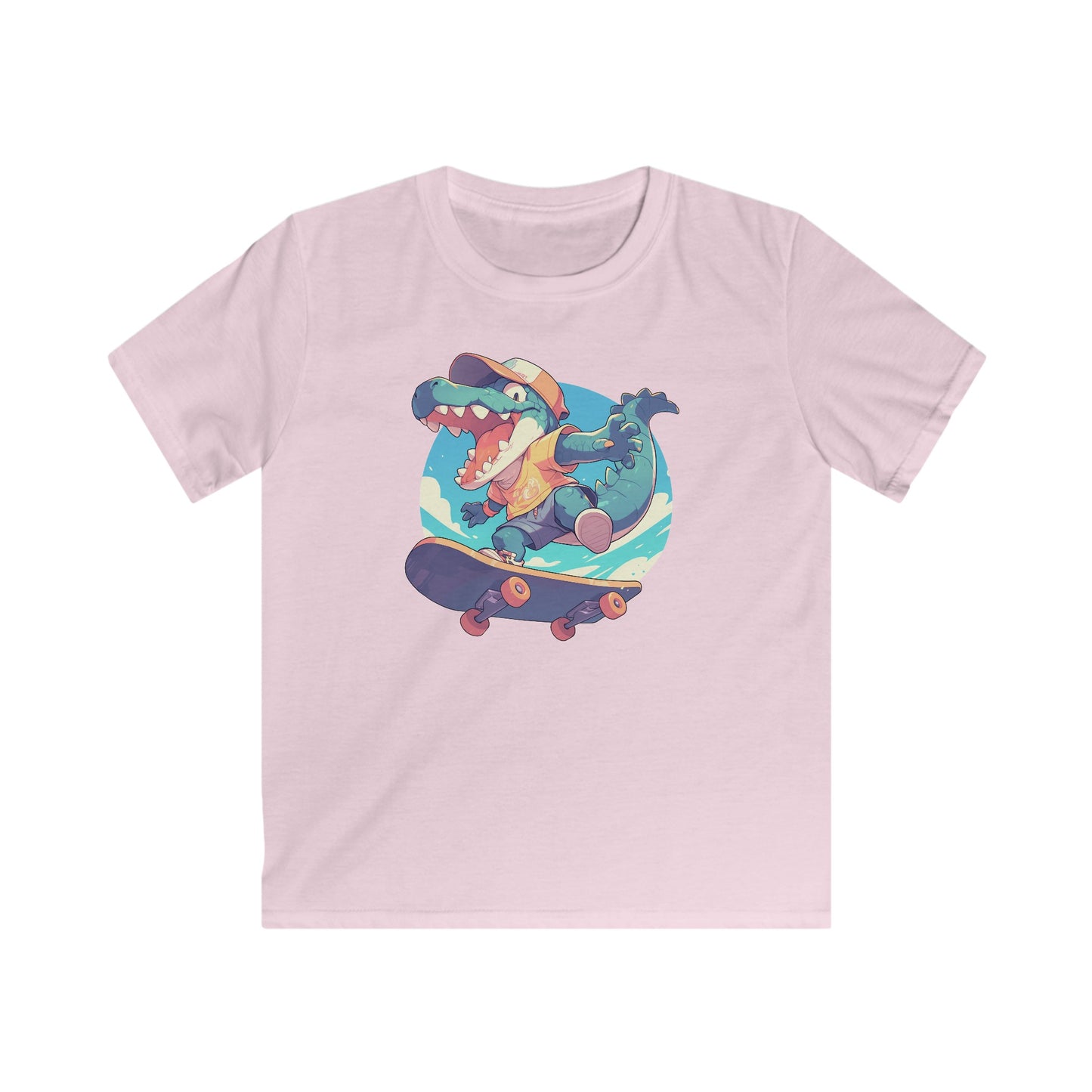 Skateboard Krokodil Jump Kinder T-Shirt