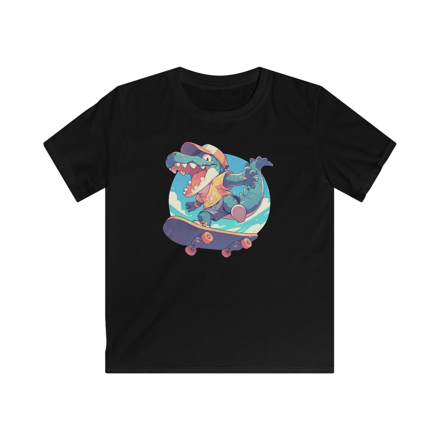 Skateboard Krokodil Jump Kinder T-Shirt