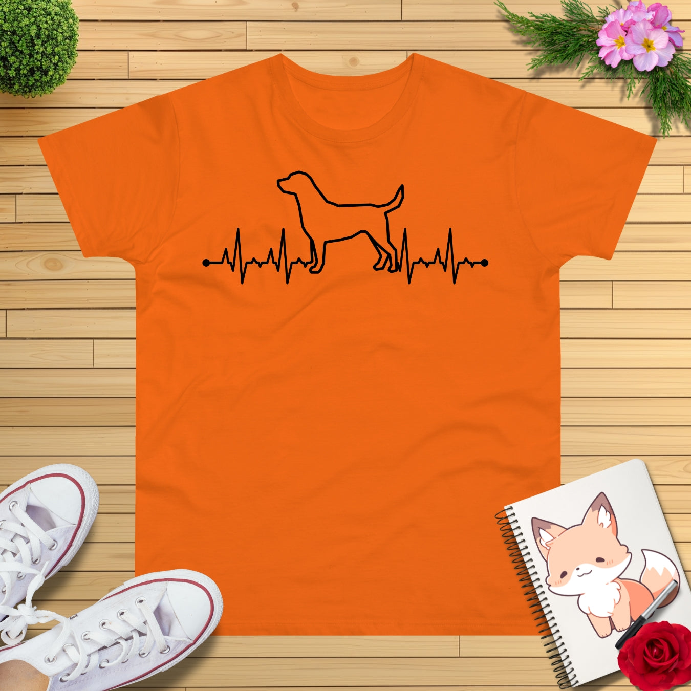 Herzschlag EKG Hund T-Shirt