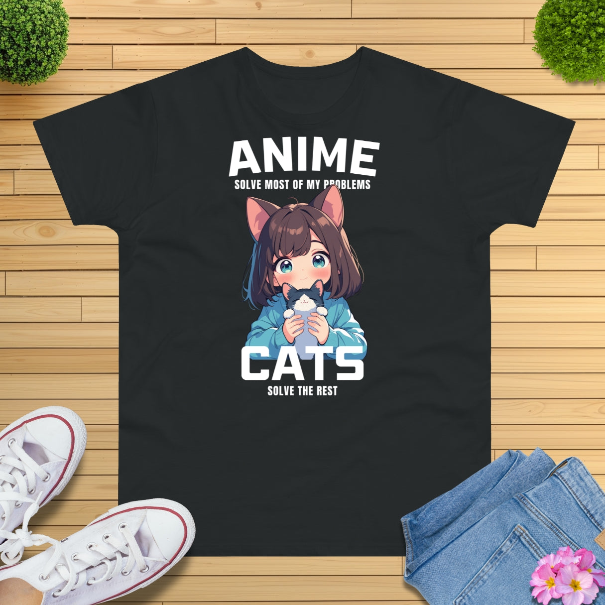 Anime and cats T-Shirt