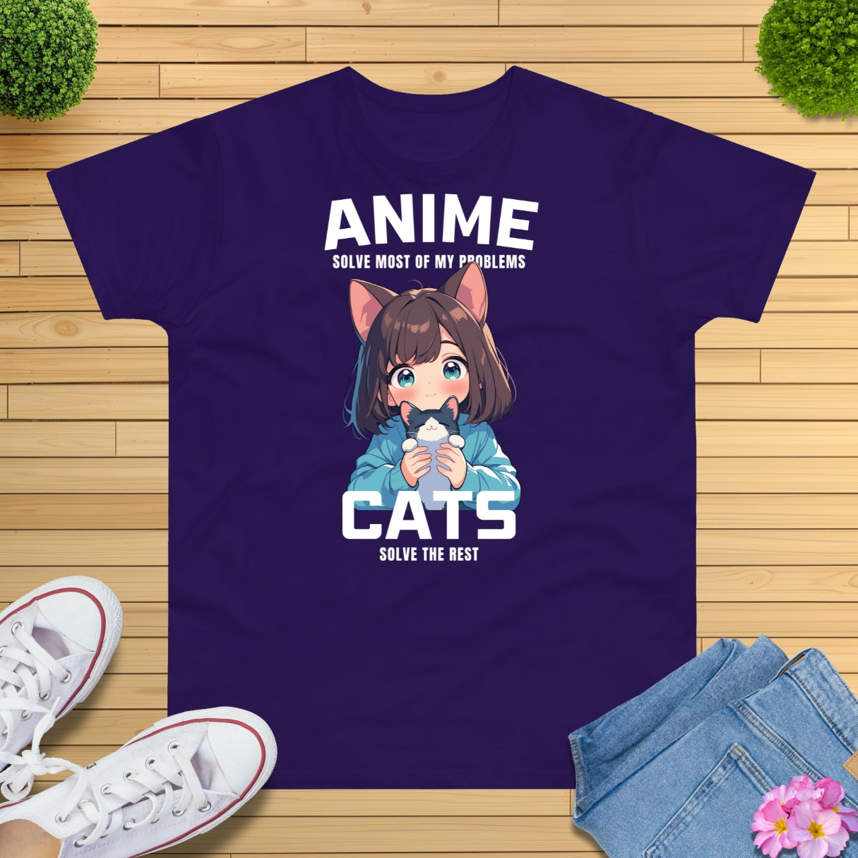 Anime and cats T-Shirt