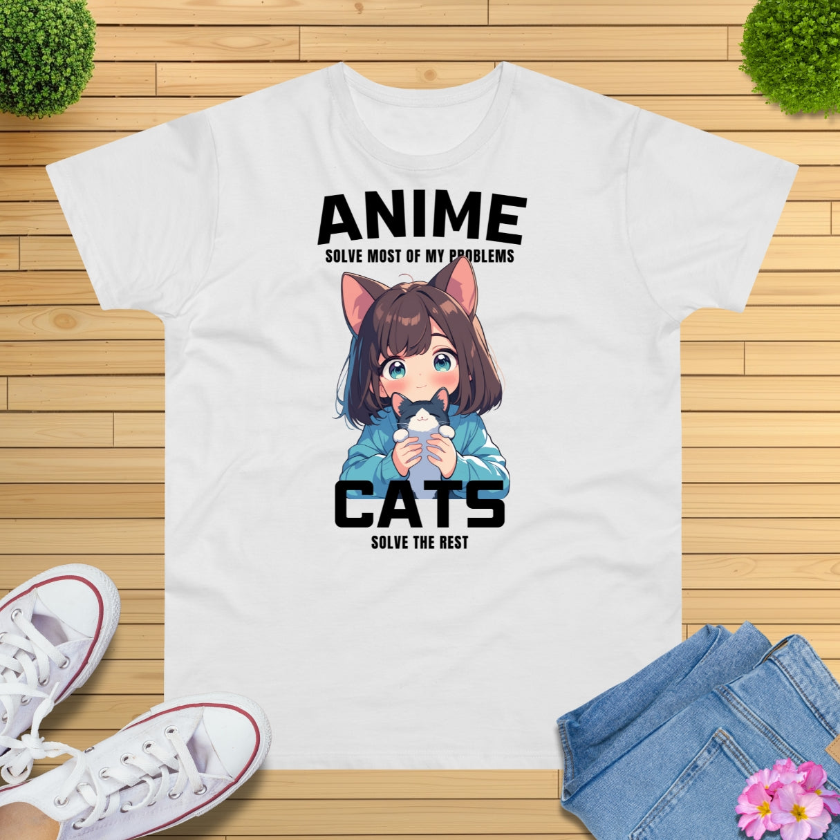 Anime and cats T-Shirt