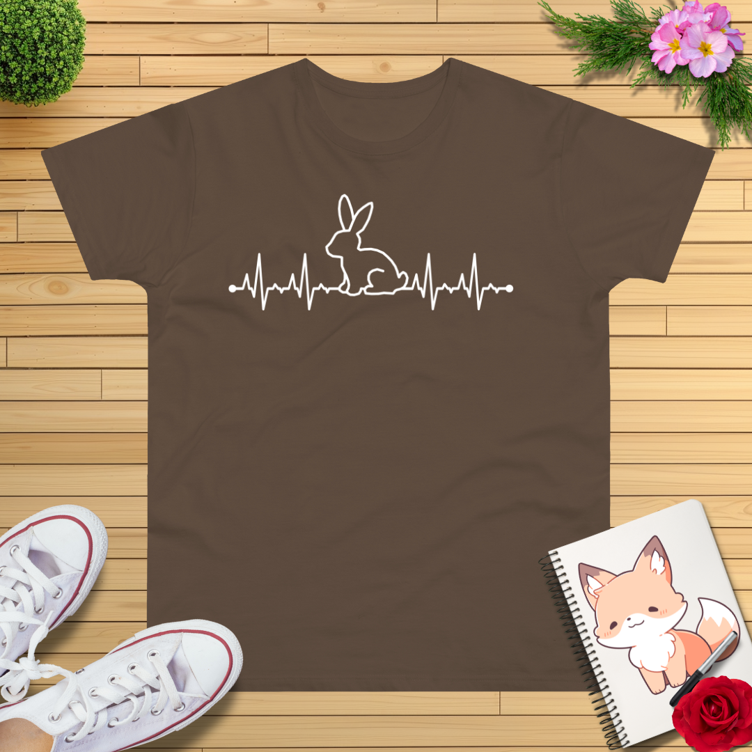 Herzschlag EKG Hase T-Shirt