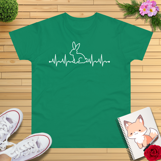 Herzschlag EKG Hase T-Shirt