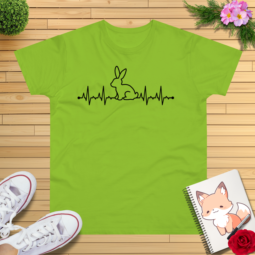 Herzschlag EKG Hase T-Shirt