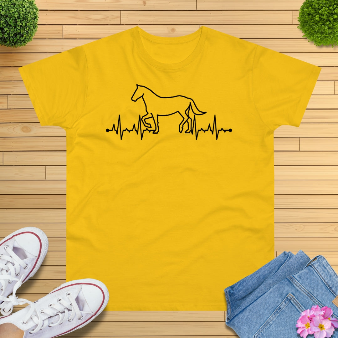 Herzschlag EKG Pferd T-Shirt