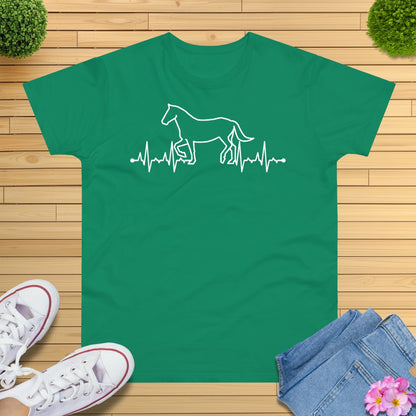 Herzschlag EKG Pferd T-Shirt