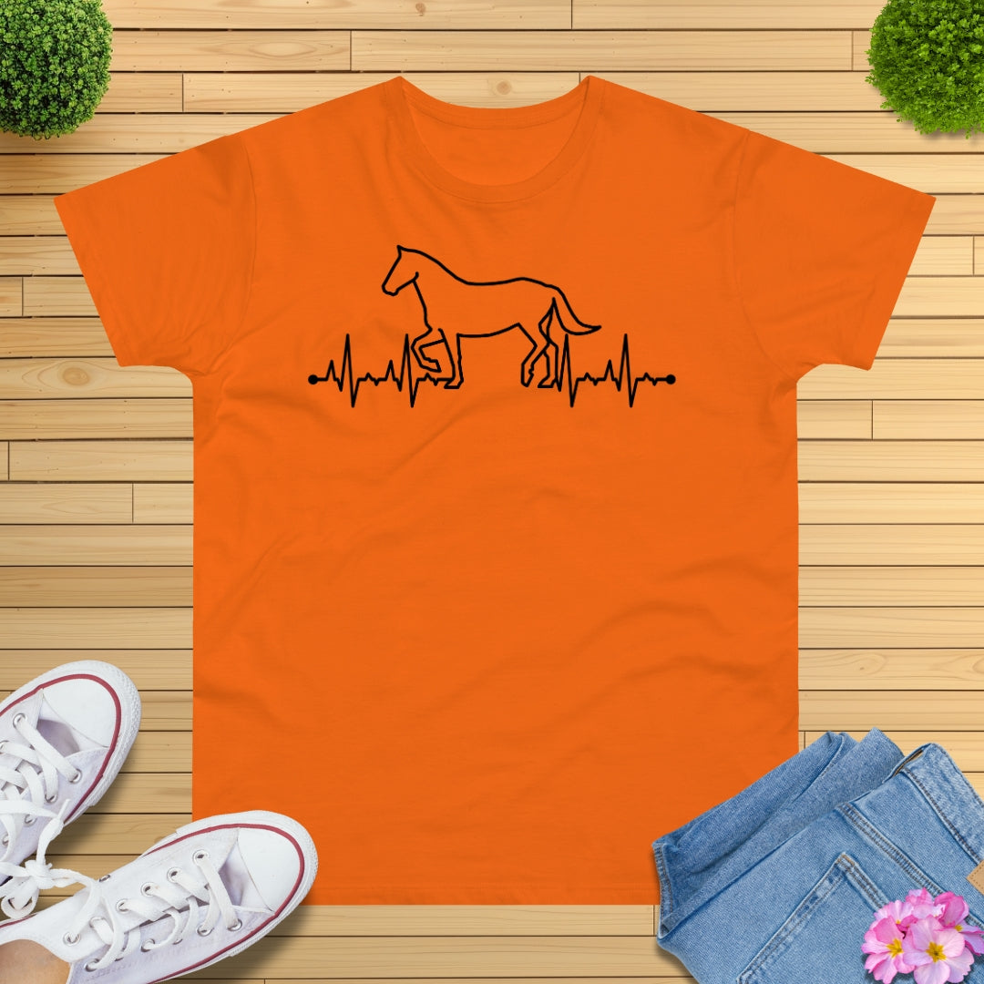 Herzschlag EKG Pferd T-Shirt