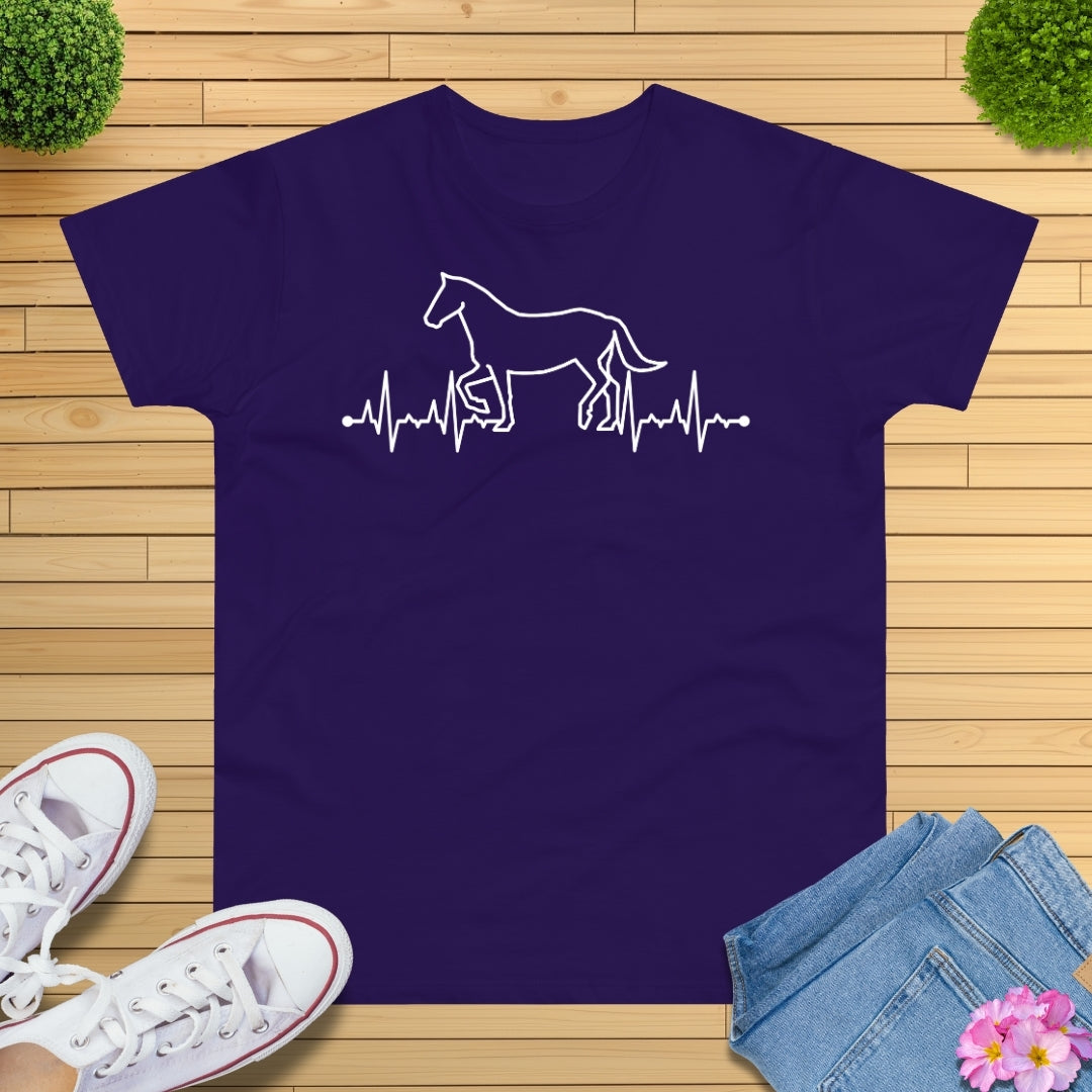 Herzschlag EKG Pferd T-Shirt