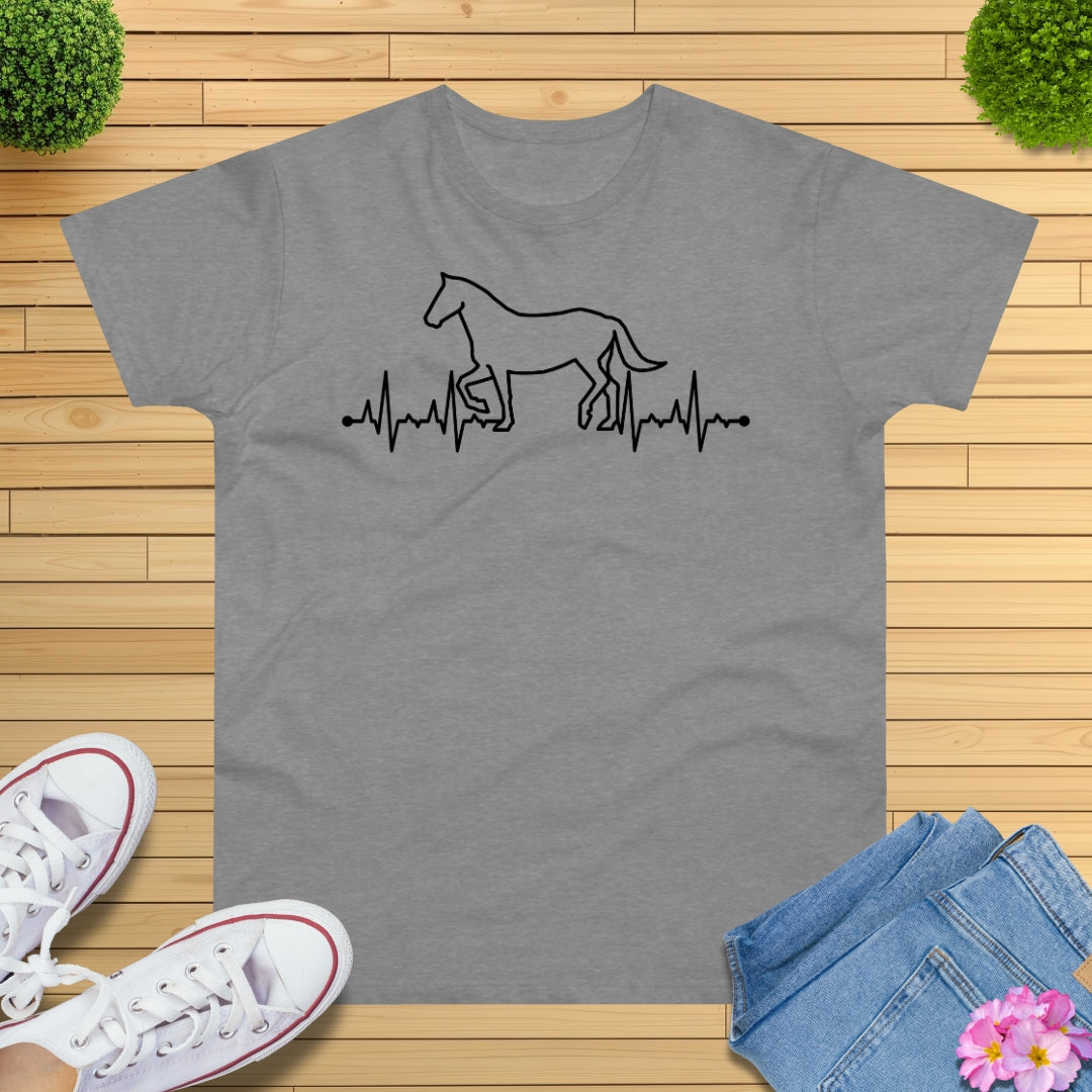 Herzschlag EKG Pferd T-Shirt