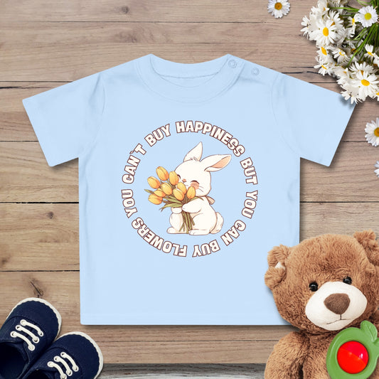 Blumen Hase Baby T-Shirt