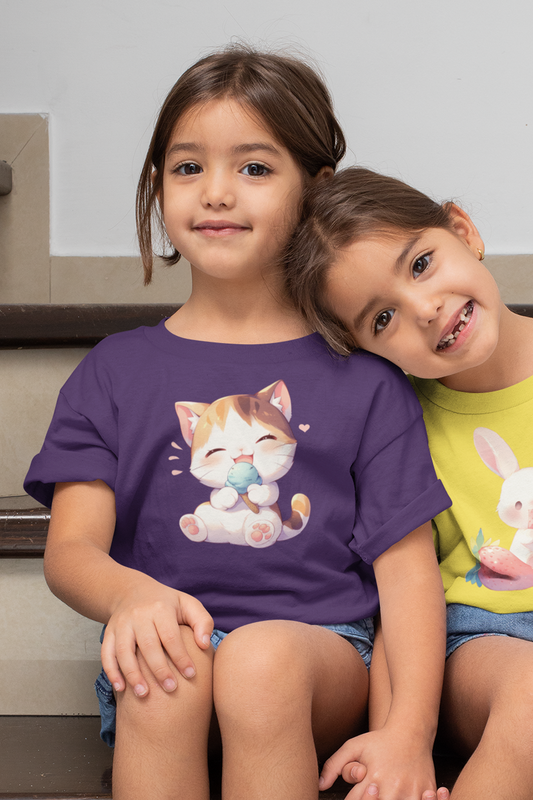 Waffeleis Katze Kinder T-Shirt