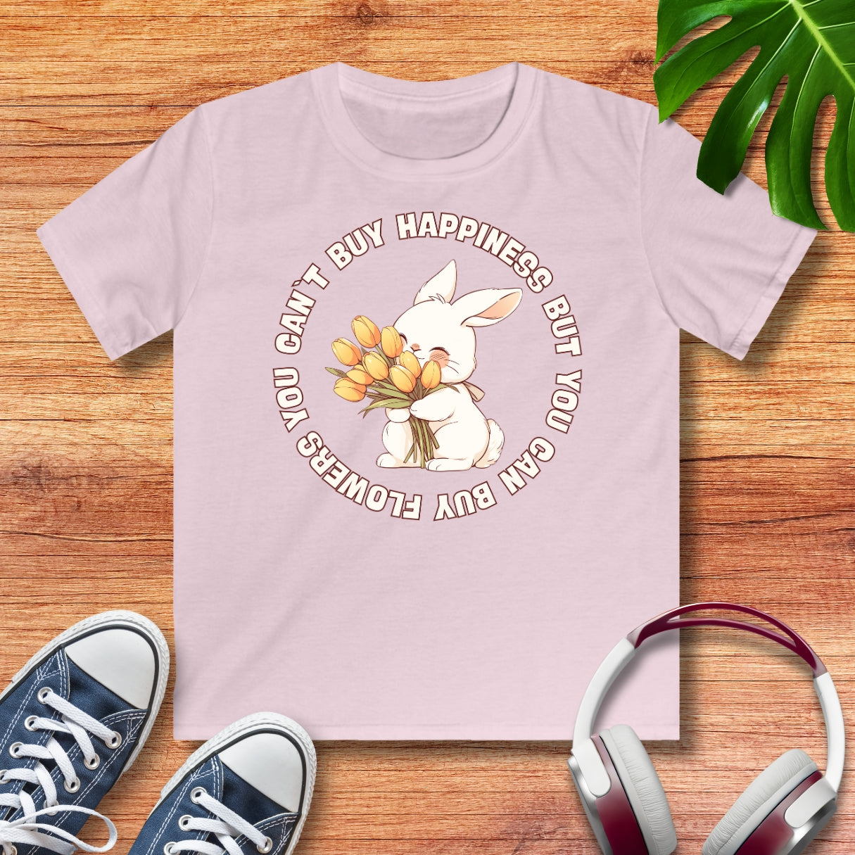 Blumen Hase Kinder T-Shirt