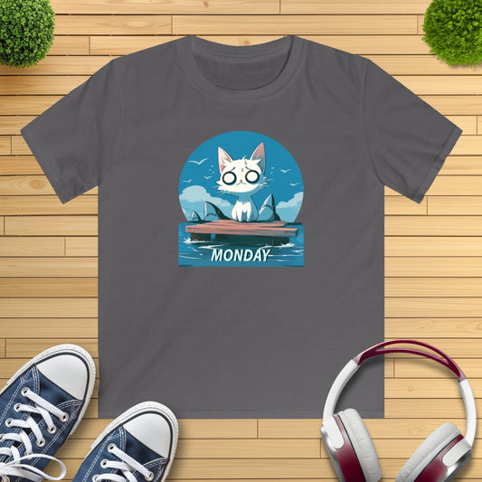 Monday Kitten mit Haien Kinder T-Shirt