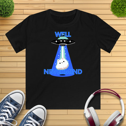 Ufo Blue beam Hund Kinder T-Shirt