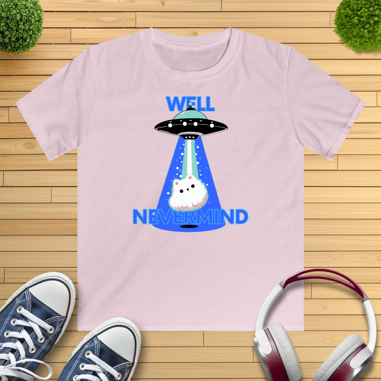 Ufo Blue beam Hund Kinder T-Shirt