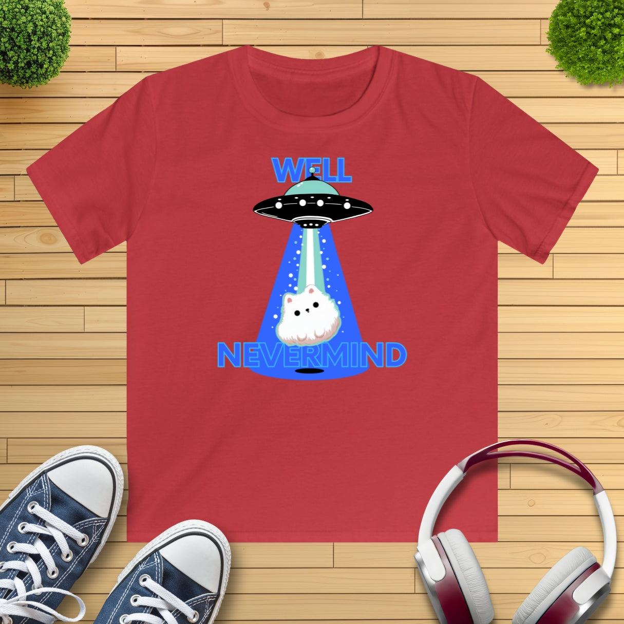 Ufo Blue beam Hund Kinder T-Shirt