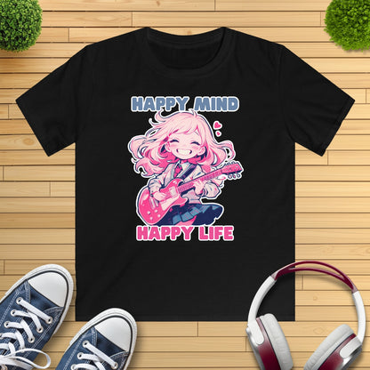 Anime Girl spielt E-Gitarre Kinder T-Shirt