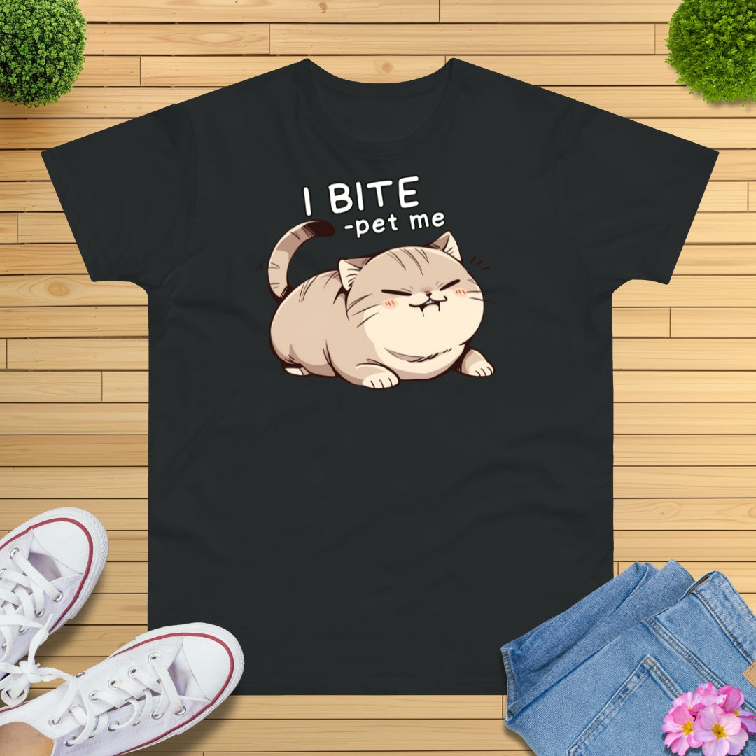 I BITE -pet me Katze T-Shirt