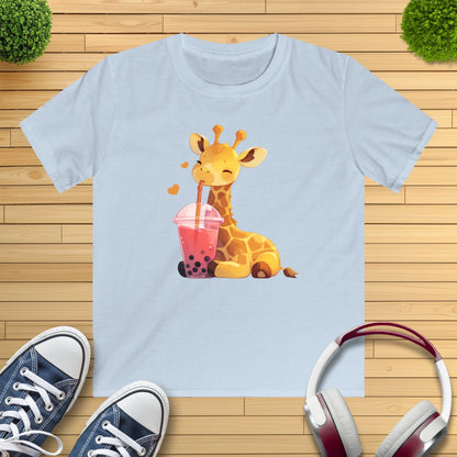 Bubble-Tea Giraffe Kinder T-Shirt