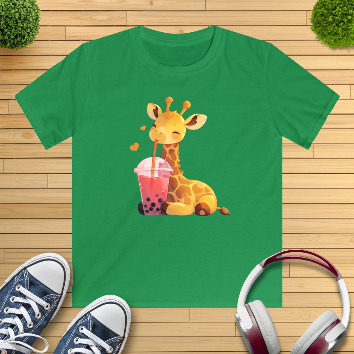 Bubble-Tea Giraffe Kinder T-Shirt