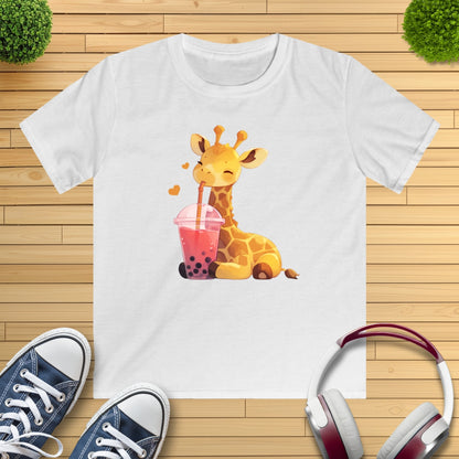 Bubble-Tea Giraffe Kinder T-Shirt