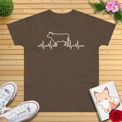 Herzschlag EKG Kuh T-Shirt