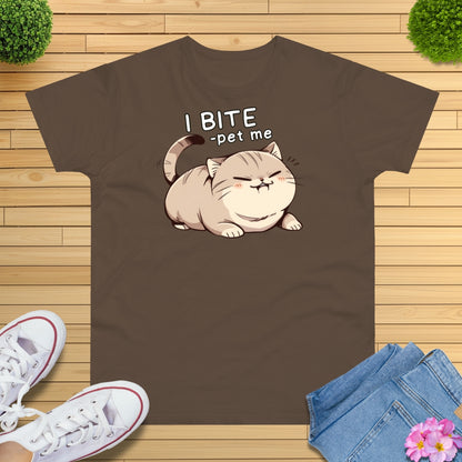 I BITE -pet me Katze T-Shirt