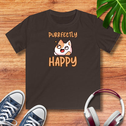 Purrfectly Happy Katze Kinder T-Shirt