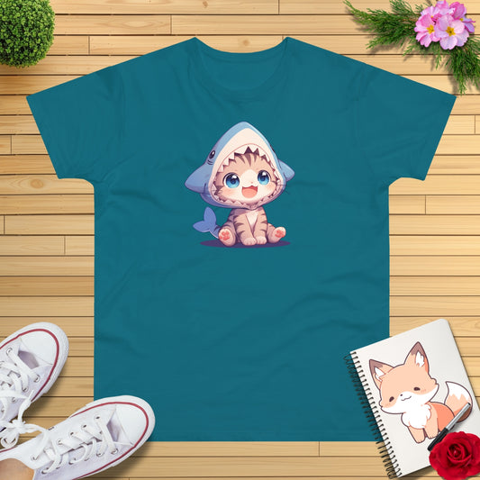 Kitten im Hai Kostüm T-shirt