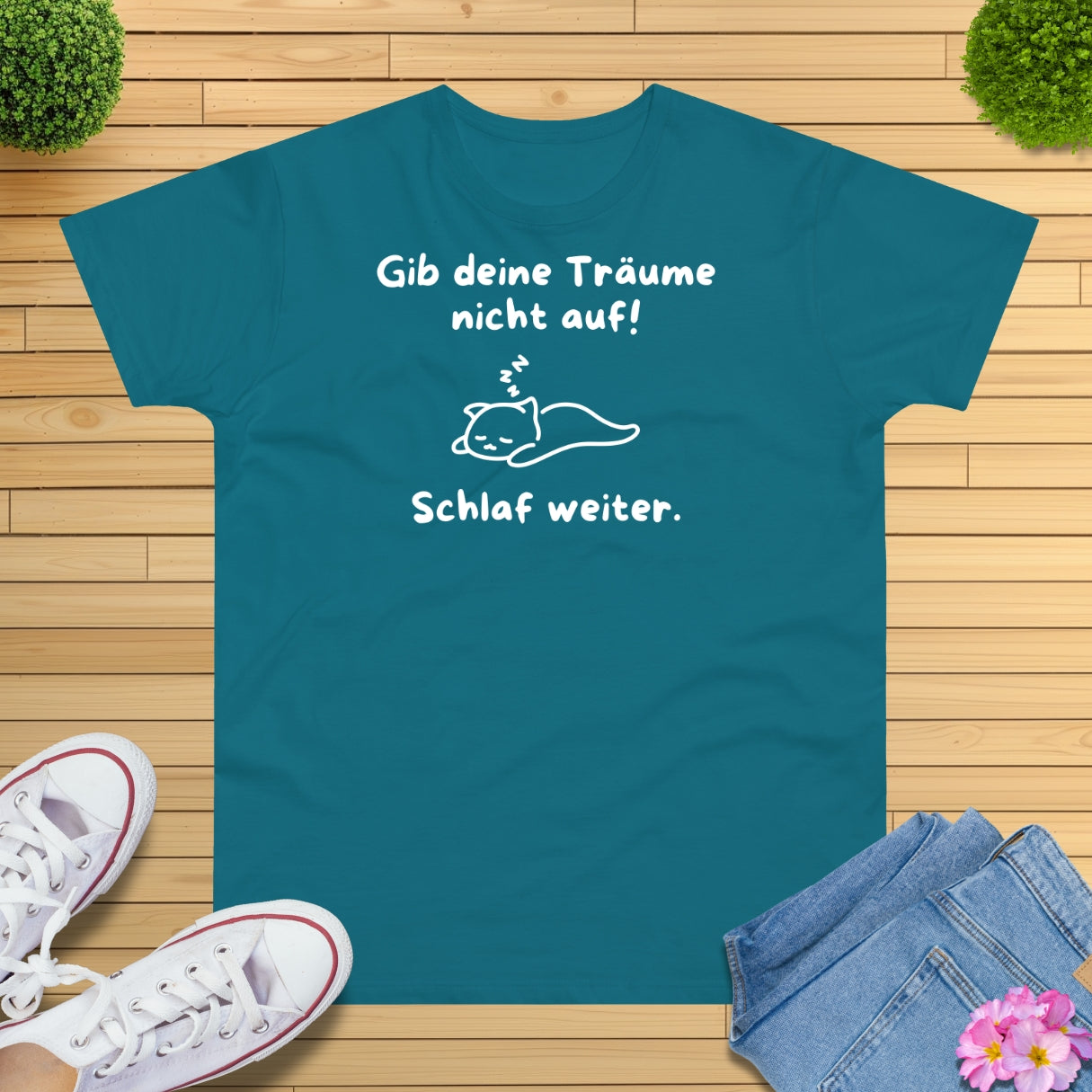 Gib deine Träume nicht auf Katze T-Shirt