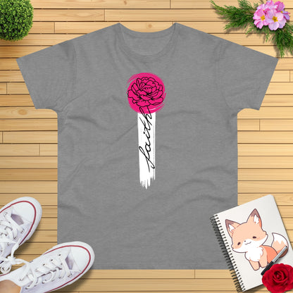 Faith mit Pfingstrose T-Shirt