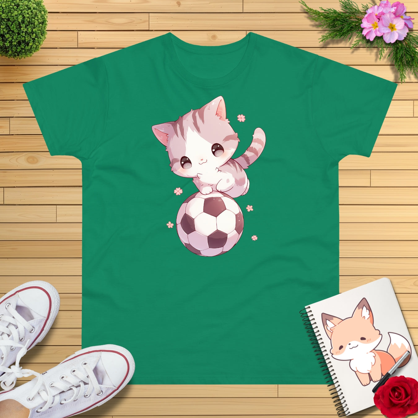 Fußball Katze T-Shirt