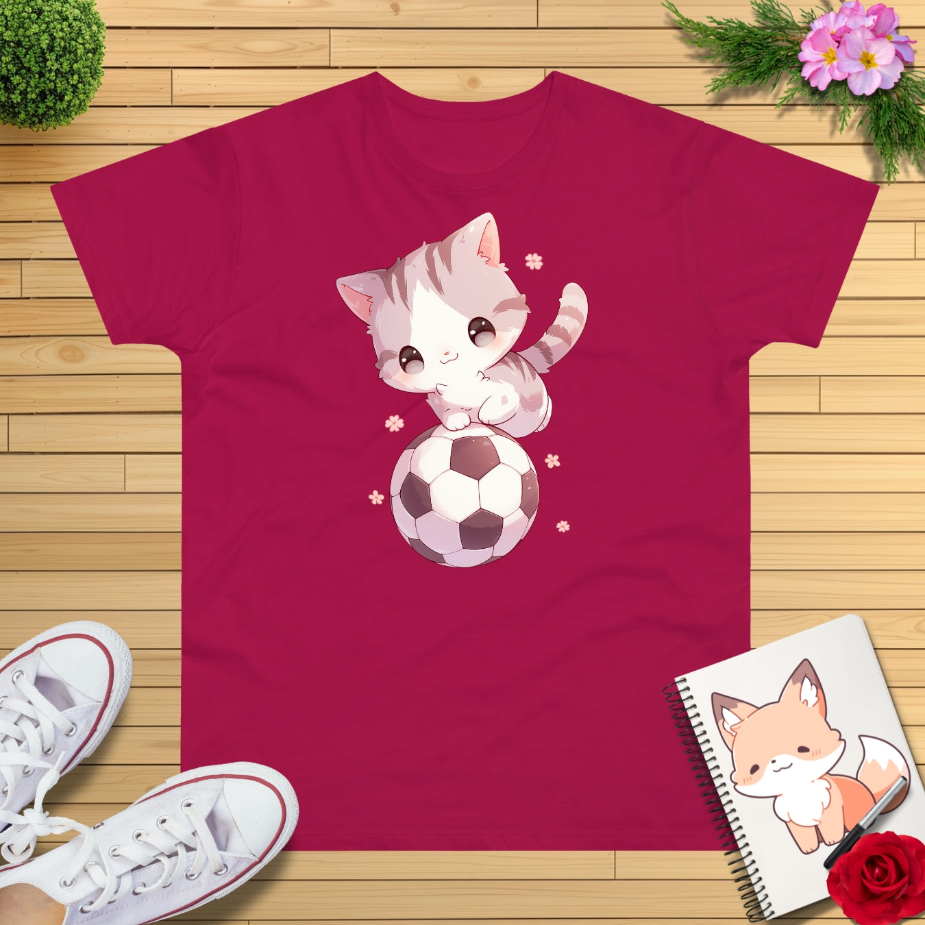 Fußball Katze T-Shirt