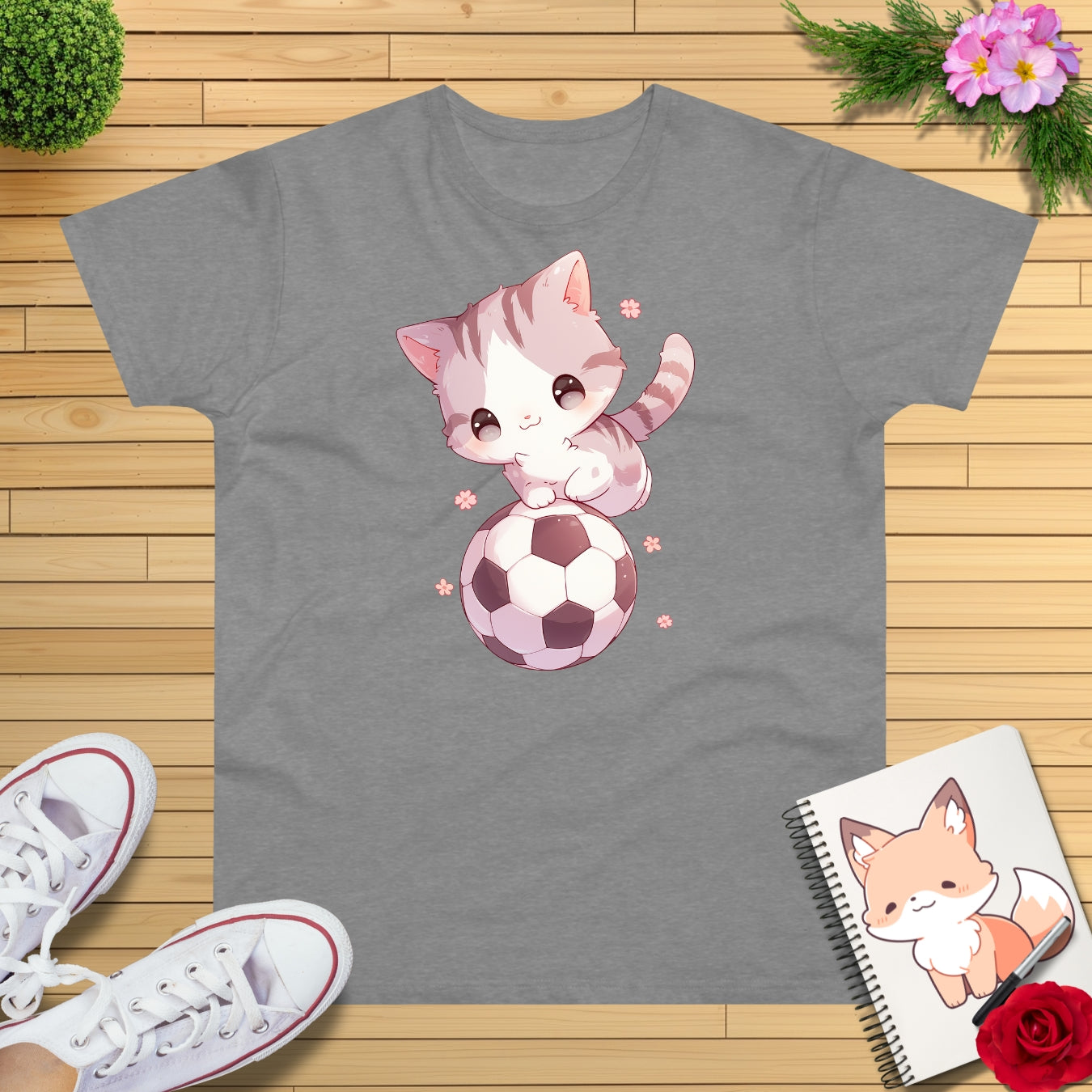 Fußball Katze T-Shirt