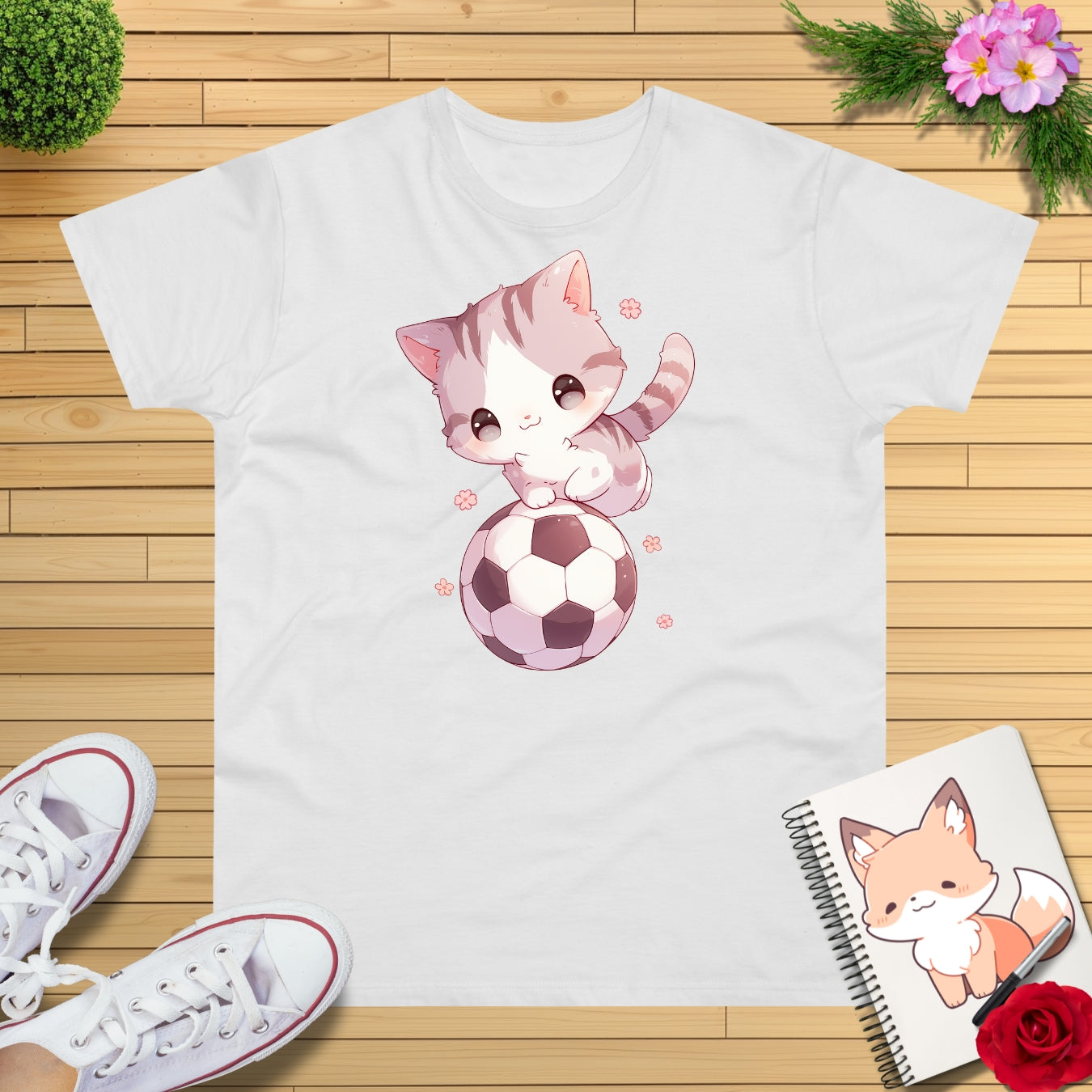 Fußball Katze T-Shirt