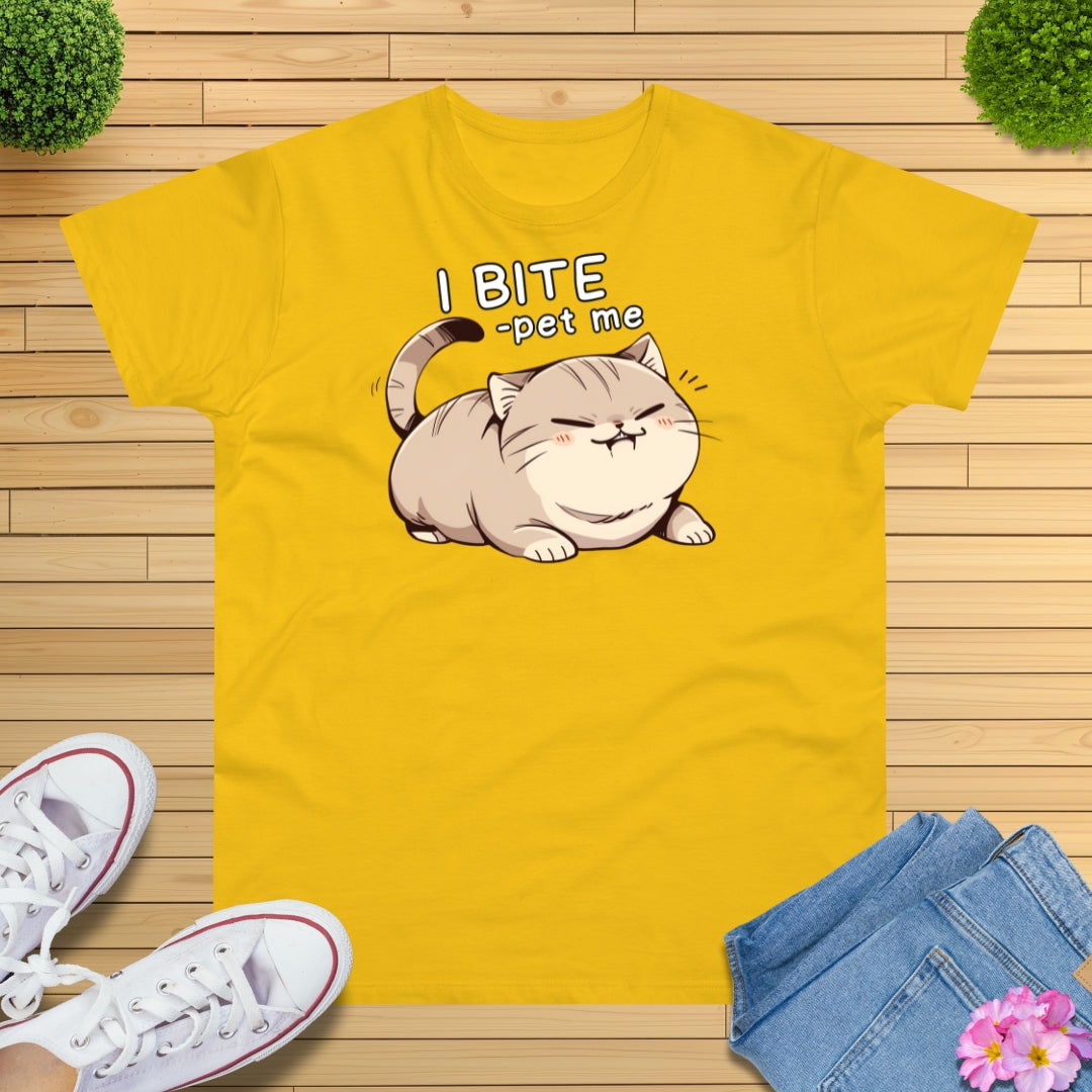 I BITE -pet me Katze T-Shirt