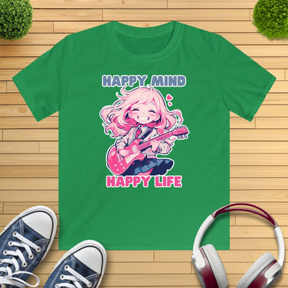 Anime Girl spielt E-Gitarre Kinder T-Shirt