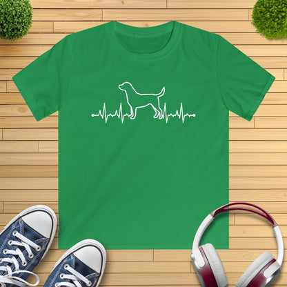 Herzschlag EKG Hund Kinder T-Shirt