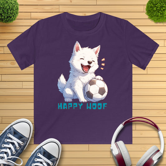 Happy Fußball Hund Kinder T-Shirt