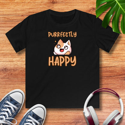 Purrfectly Happy Katze Kinder T-Shirt
