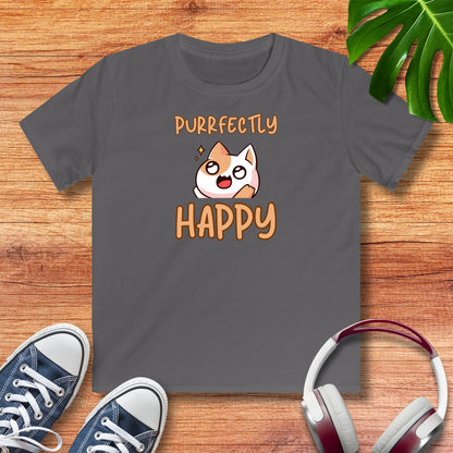 Purrfectly Happy Katze Kinder T-Shirt