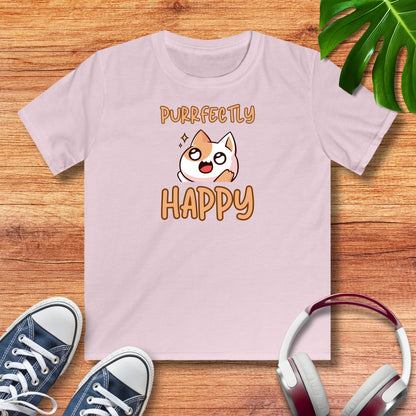 Purrfectly Happy Katze Kinder T-Shirt