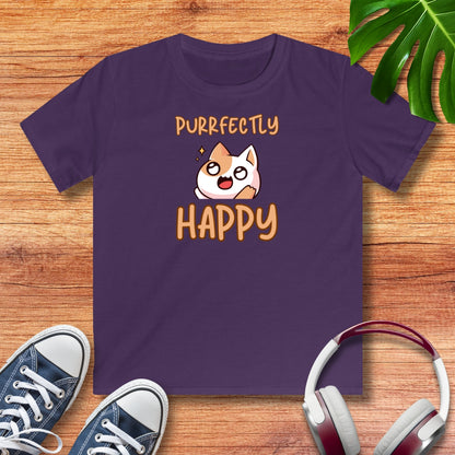 Purrfectly Happy Katze Kinder T-Shirt