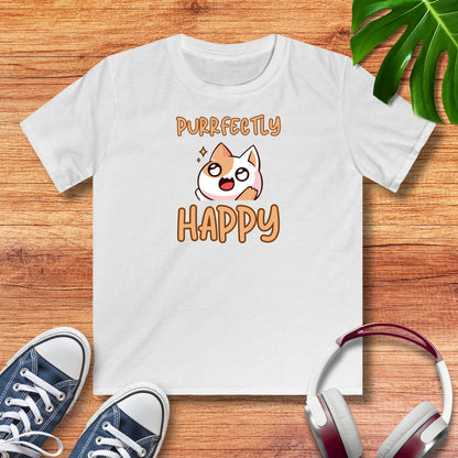 Purrfectly Happy Katze Kinder T-Shirt