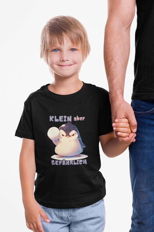 Pinguin "KLEIN aber GEFÄHRLICH" Kinder T-Shirt